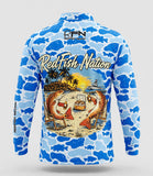 Redfish Nation Performance Blue Camo Redfish Drinking