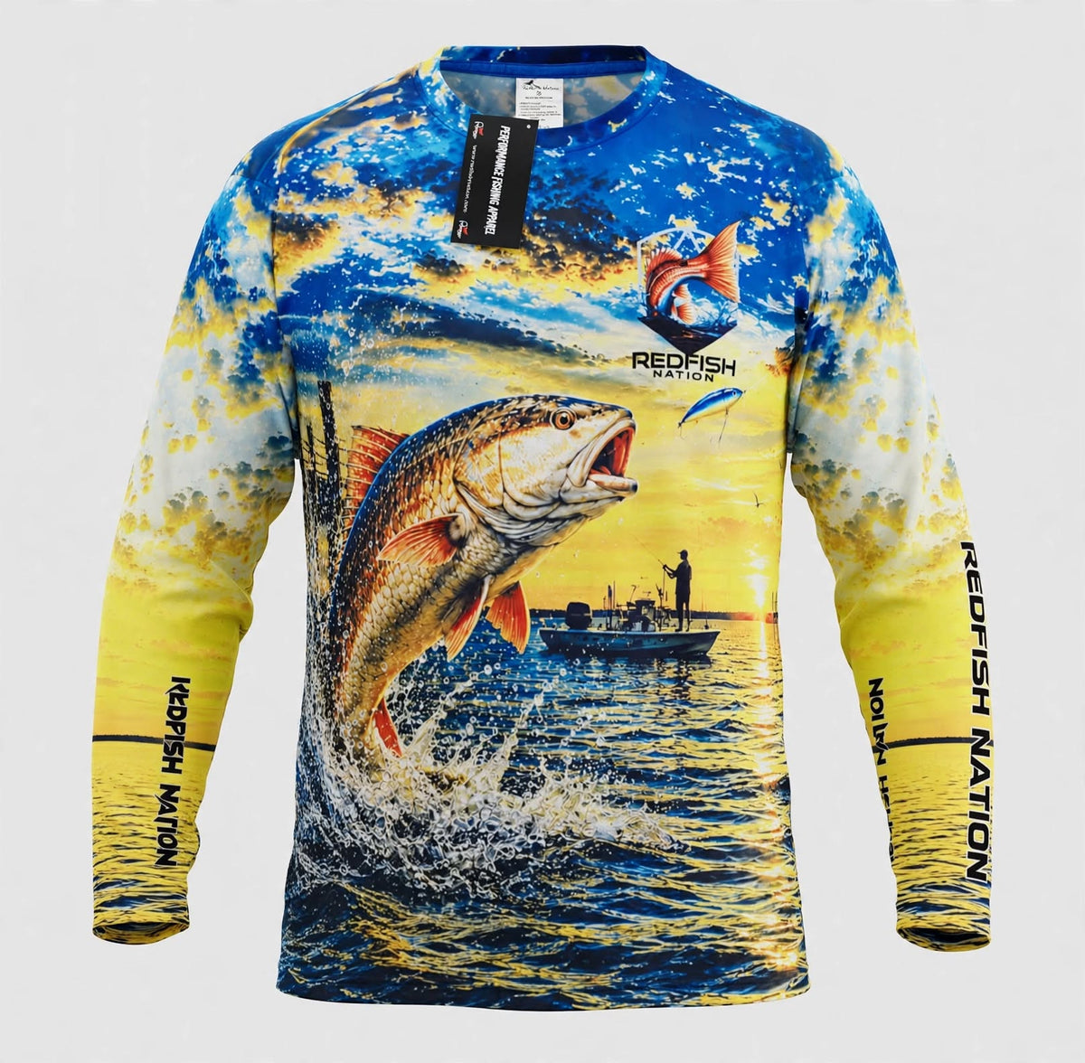 Redfish Nation Performance Lets go Fishing Shirt.