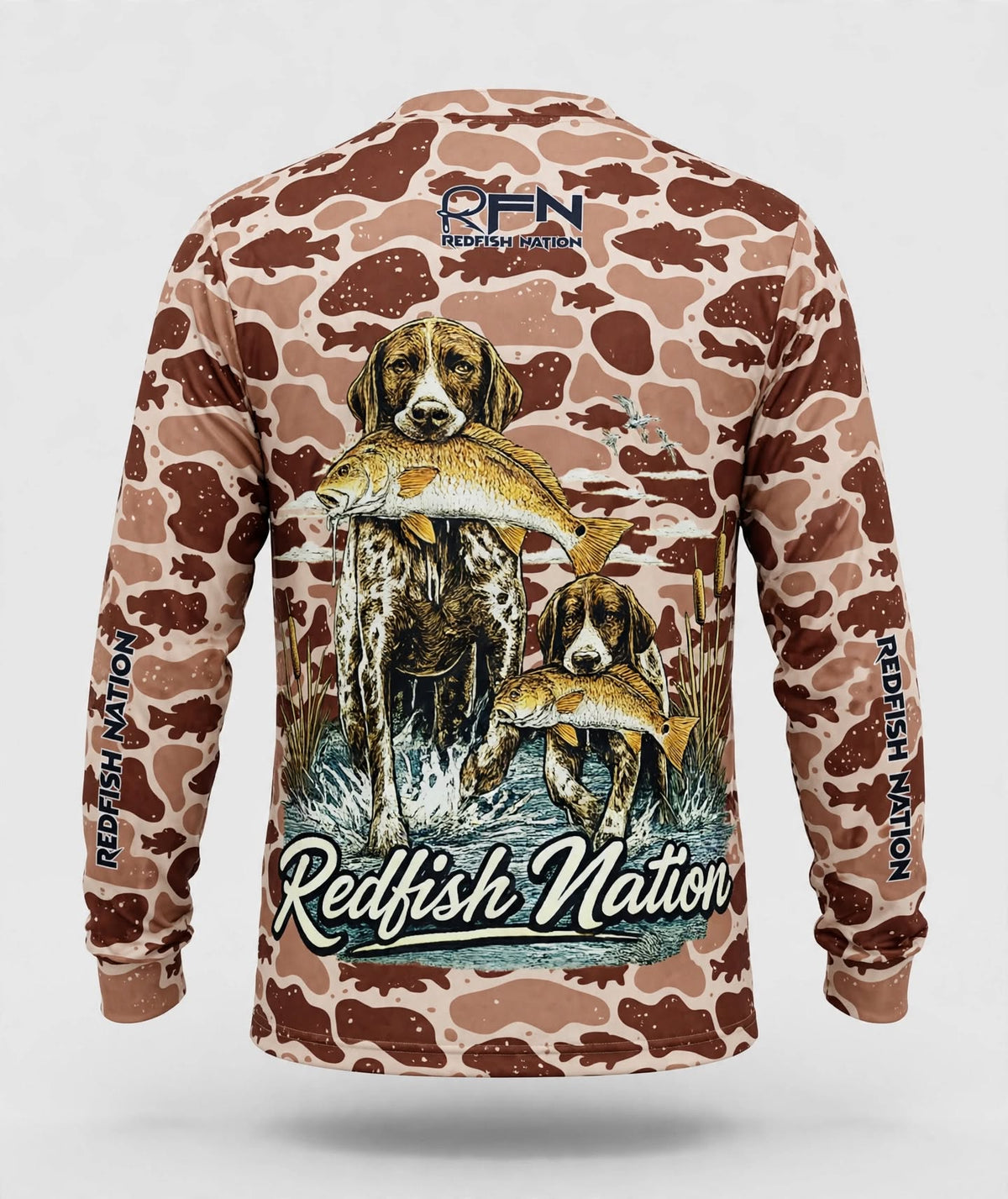 Redfish Nation Performance Brown Dog Hunting Design