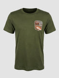 Short Sleeve Logo Redfish Nation T-Shirt Military Green Redfish Design