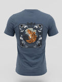 Short Sleeve Logo Redfish Nation T-Shirt Navy Blue Redfish Design