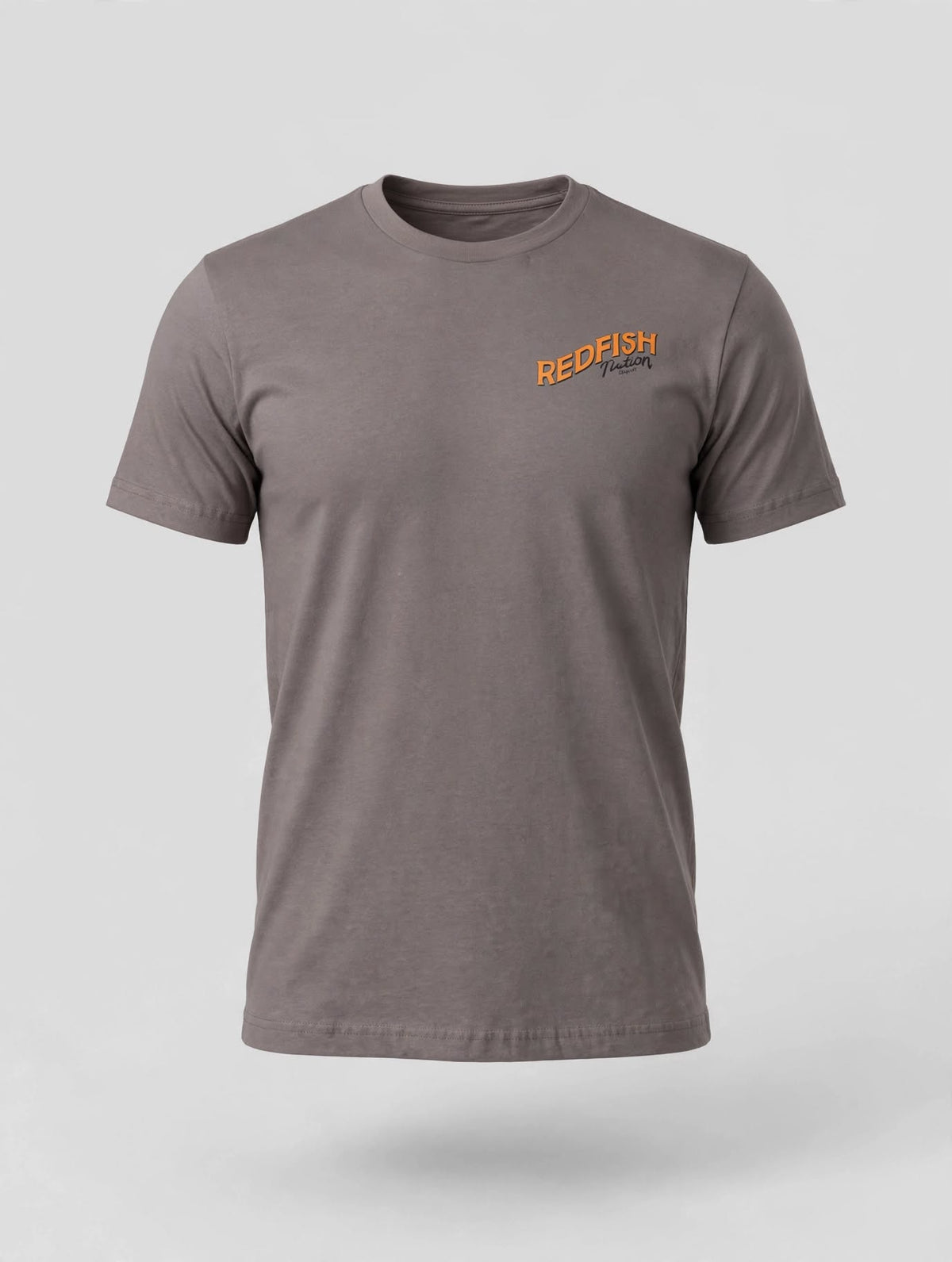 Short Sleeve Logo Redfish Nation T-Shirt Grey Redfish Design