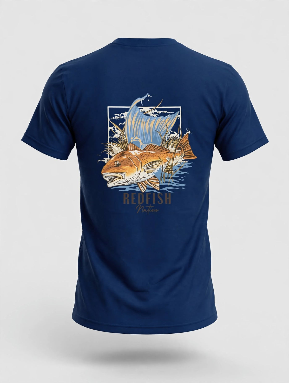 Short Sleeve Logo Redfish Nation T-Shirt Royal Blue Redfish Design