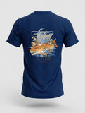 Short Sleeve Logo Redfish Nation T-Shirt Royal Blue Redfish Design