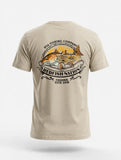 Short Sleeve Logo Redfish Nation T-Shirt Beige Redfish Design