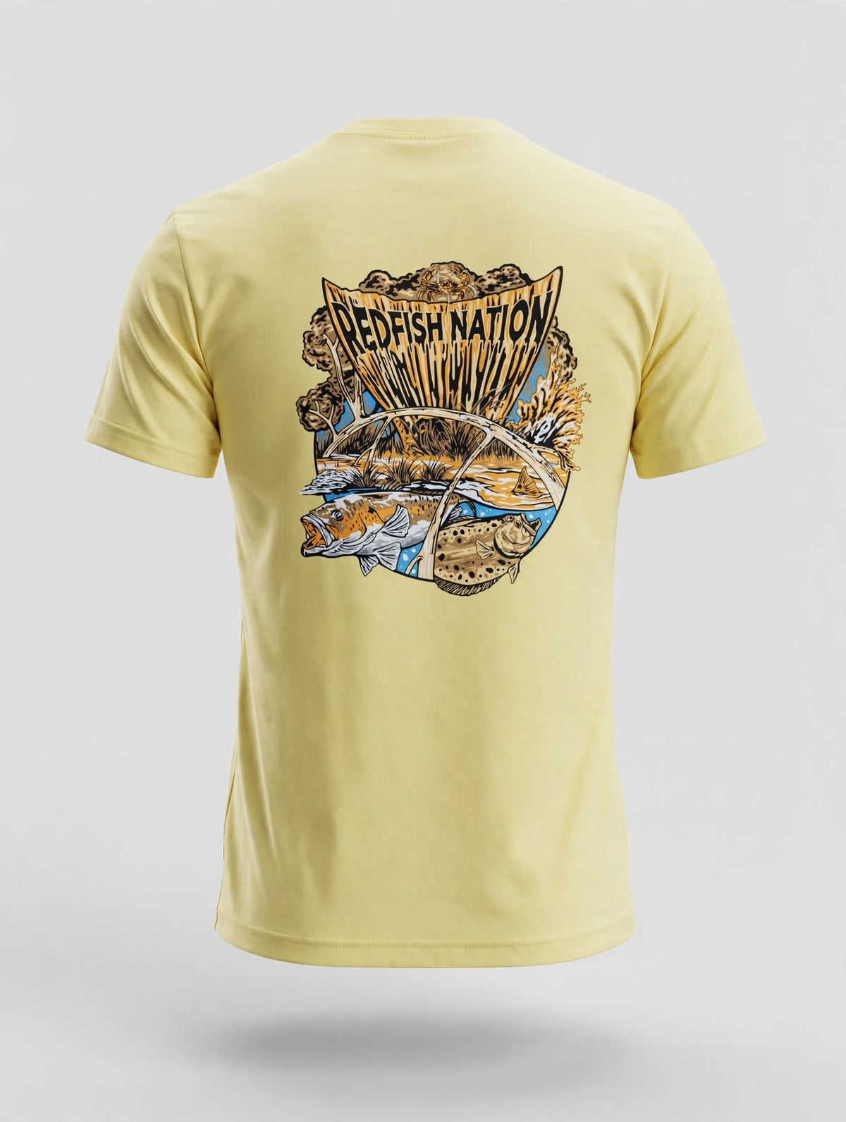 Short Sleeve Logo Redfish Nation T-Shirt Banana Cream RFN Logo