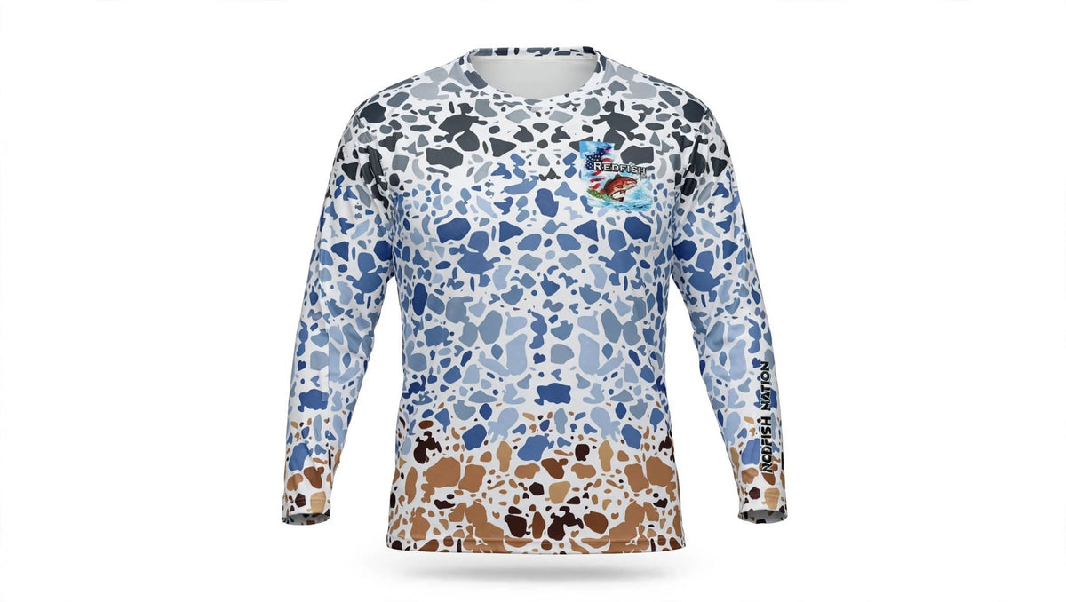 Redfish Nation Performance Splat Tri-Color Camo Fishing Shirt