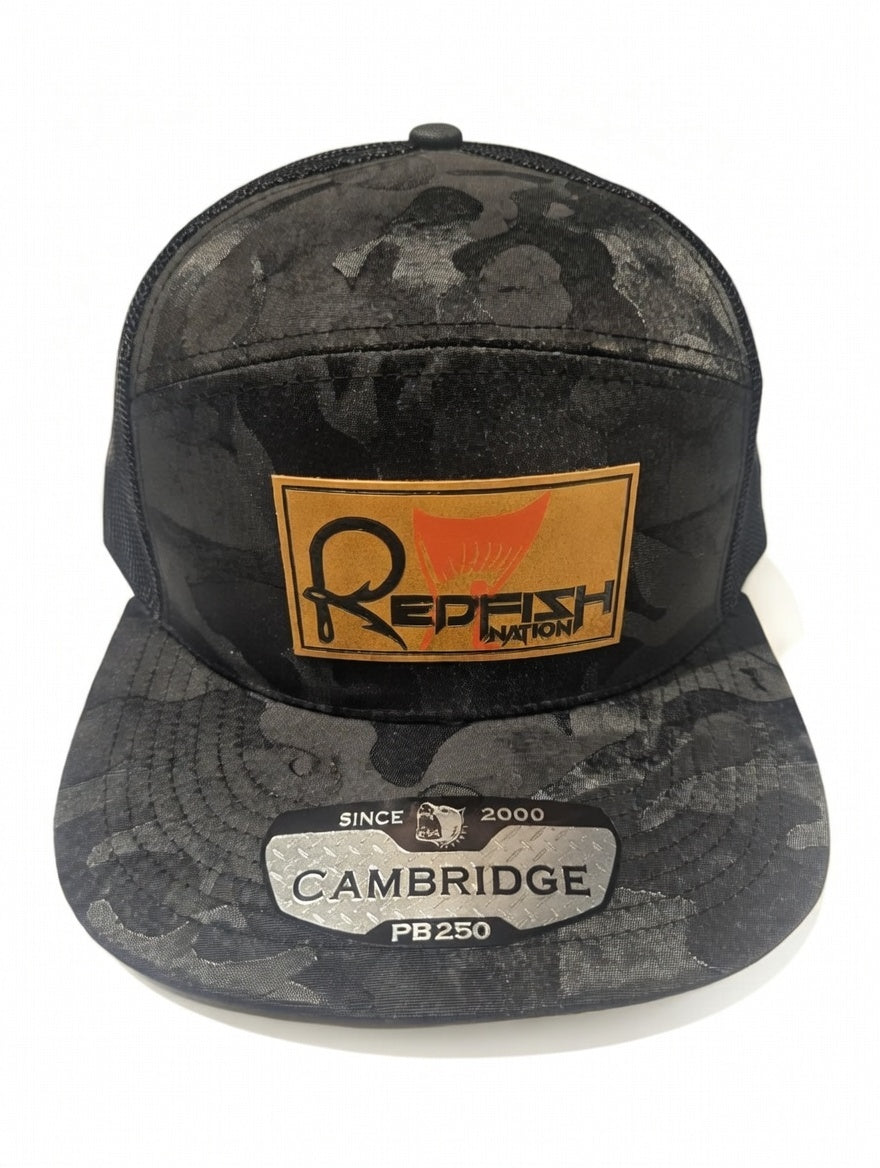 Redfish Nation Grey Camo 7 Panel Cap