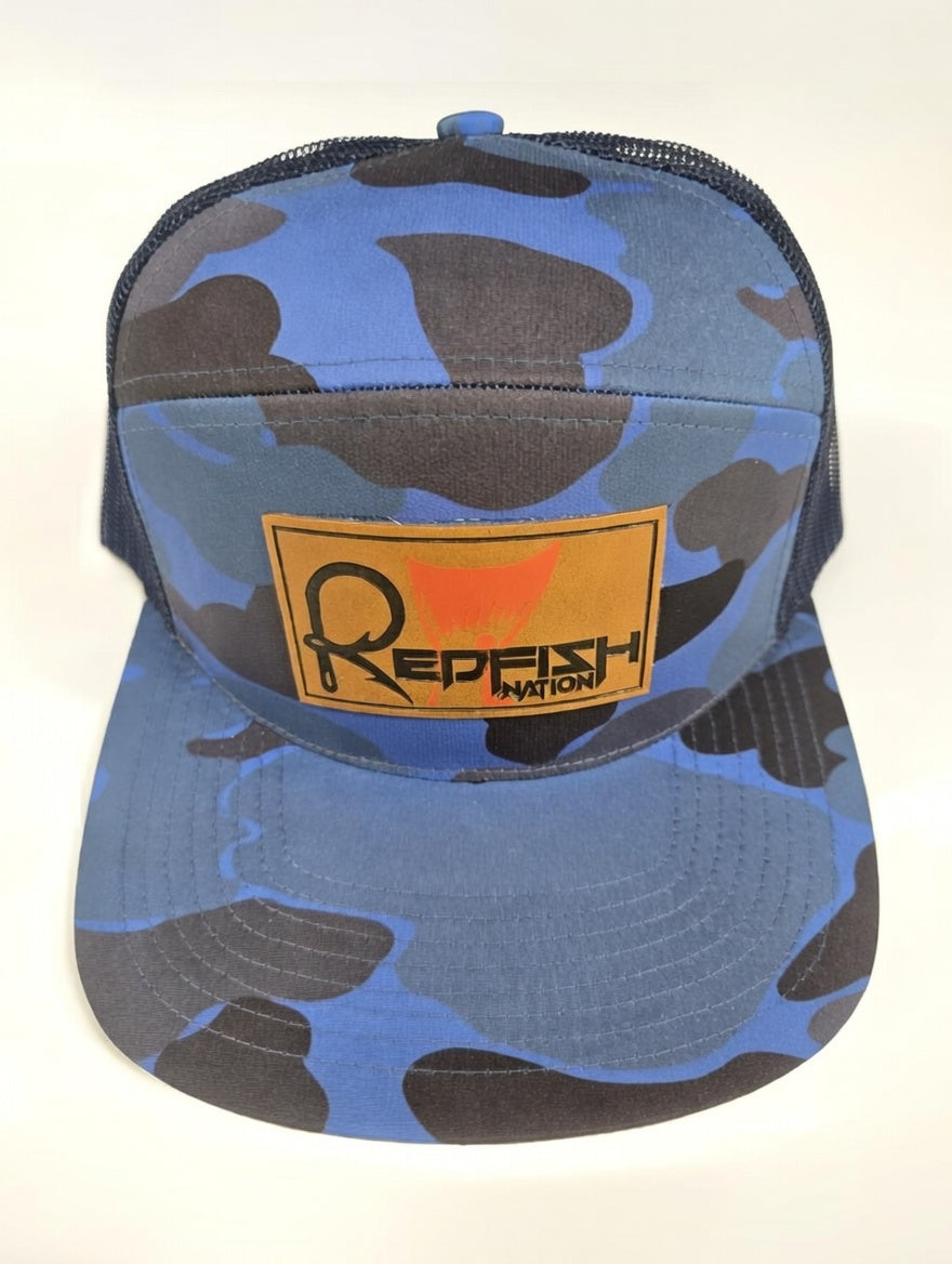 Redfish Nation Royal Blue Camo 7 Panel Cap