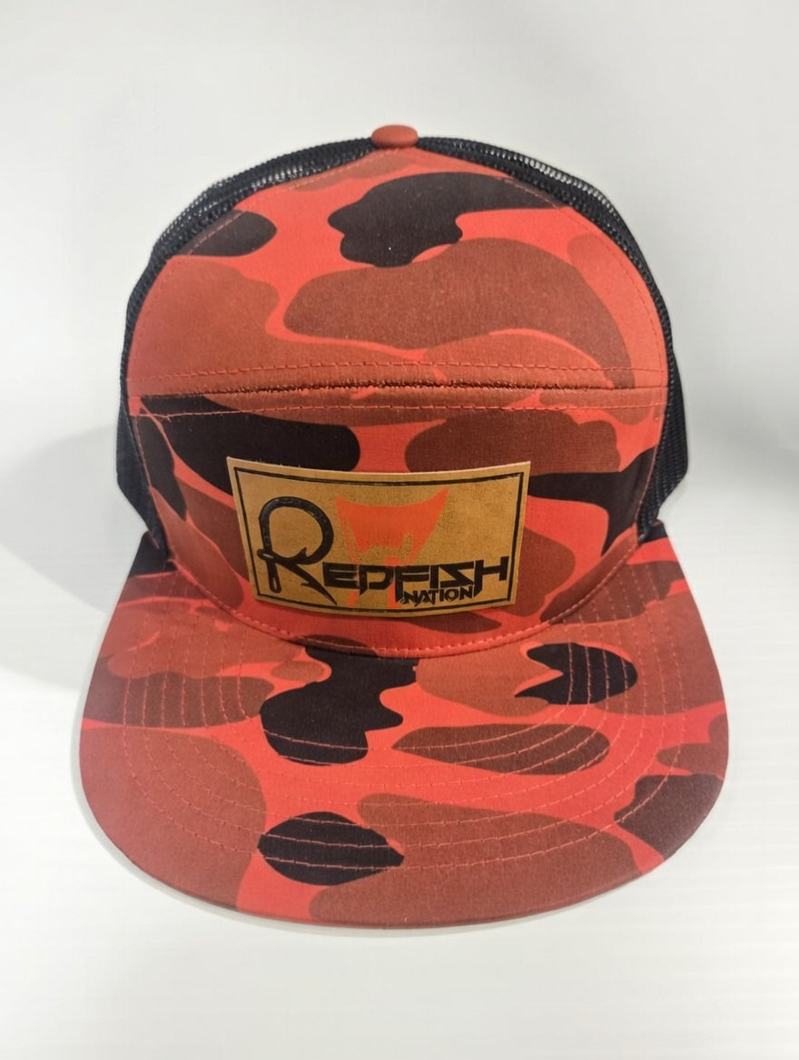 Redfish Nation Red Camo 7 Panel Cap
