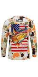 Redfish Nation Performance Splat Camo Orange Fishing Shirt