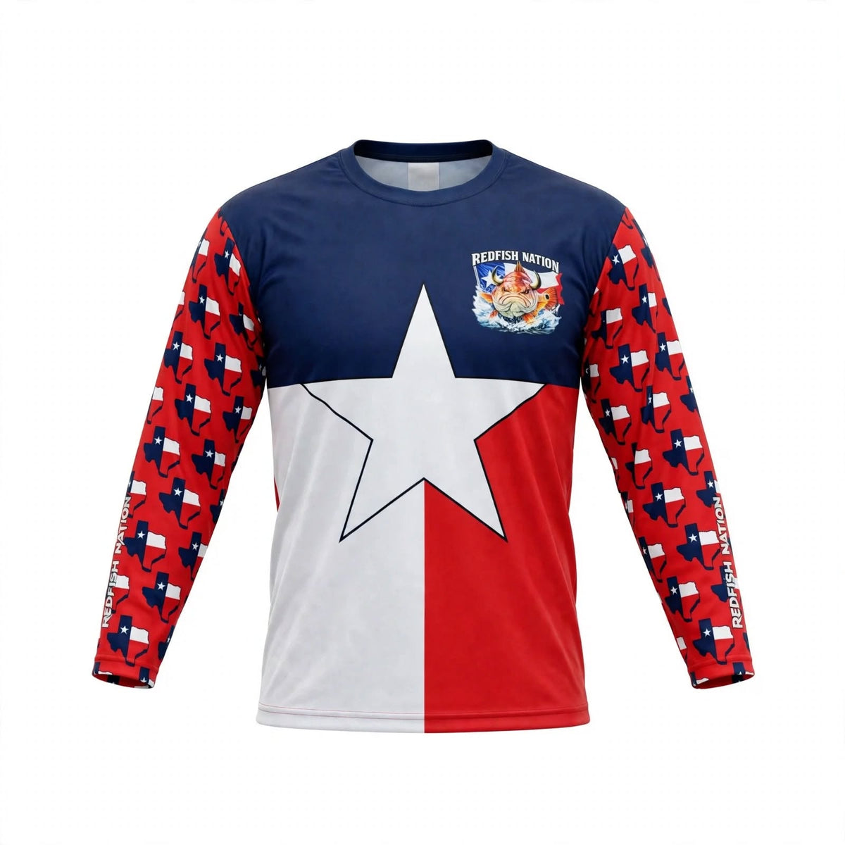 Redfish Nation Performance Lone Star Texas Fishing Shirt