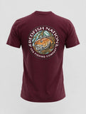Short Sleeve Logo Redfish Nation T-Shirt Maroon Redfish Design