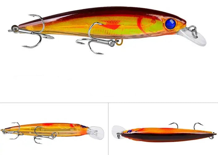 4 1/2" Twitch top water Lure for Fresh/Saltwater Orange/Brown