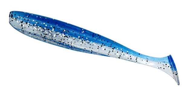 Soft Plastic Paddle Tail Lures 4 3/4"  - Slim Shady -  Blue Silver