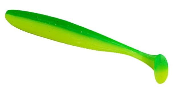 Soft Plastic Paddle Tail Lures 4 3/4" - Slim Shady - Green / Yellow