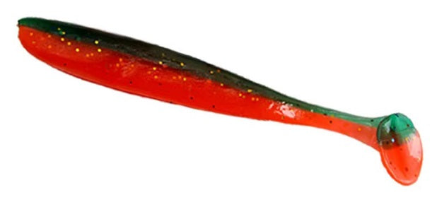Soft Plastic Paddle Tail Lures 4 3/4"  - Slim Shady - Red / Green