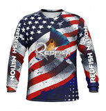 Redfish Nation Performance Patriotic US Flag Fishing Shirt
