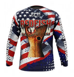 Redfish Nation Performance Patriotic US Flag Fishing Shirt