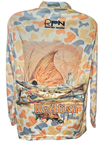 Redfish Nation Performance Redfish Shirt Original Camo Orange