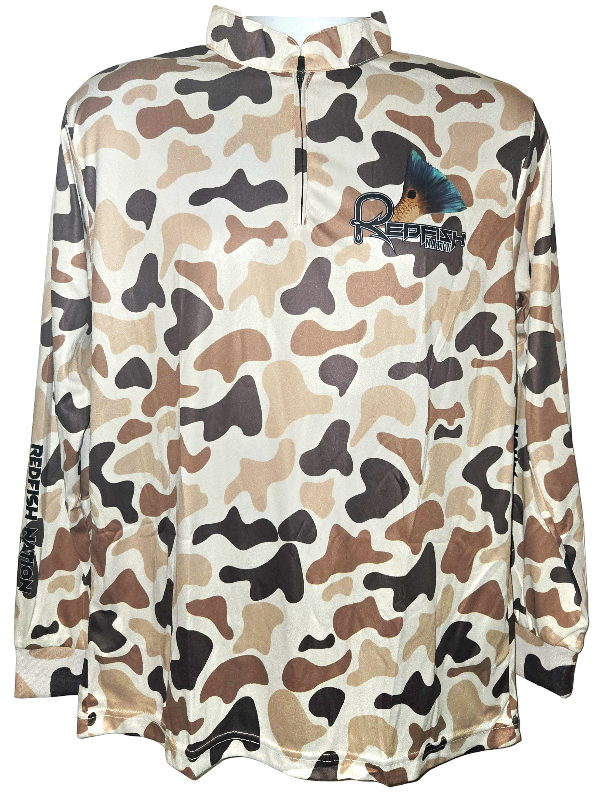Redfish Nation Performance Redfish Shirt Original Camo Brown