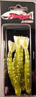 Redfish Nation 4" Shrimp Tail Soft Plastic Lure - Tail Green - White