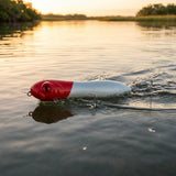 4\" Double Knocker Red/White Top Water Lure - Walk-the-Dog Action on Saltwater Flats