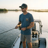Redfish Nation Short Sleeve Logo T-Shirt - Angler on skiff boat