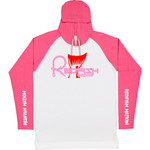 Long Sleeve Jersey Hooded Raglan Pink T-Shirt