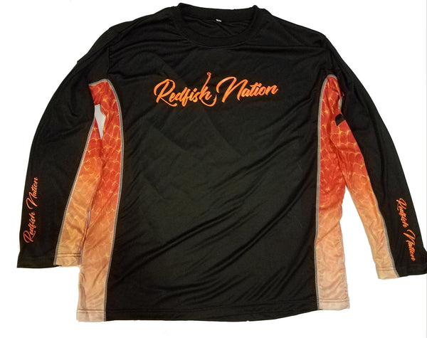 Performance Redfish Panel Scales Shirt Black – Redfish Nation
