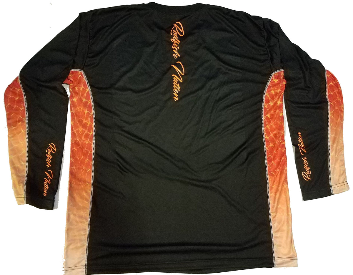 Performance Redfish Panel Scales Shirt Black