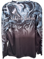 Redfish Nation Performance Black - Black Waves Long Sleeve Shirt