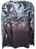 Redfish Nation Performance Black - Black Waves Long Sleeve Shirt