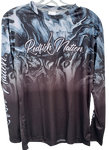 Redfish Nation Performance Black - Black Waves Long Sleeve Shirt