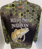 Redfish Nation Performance Long Sleeve Shirt - Green/Black - 22NOV