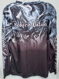 Redfish Nation Performance Long Sleeve Black Smoke design v22