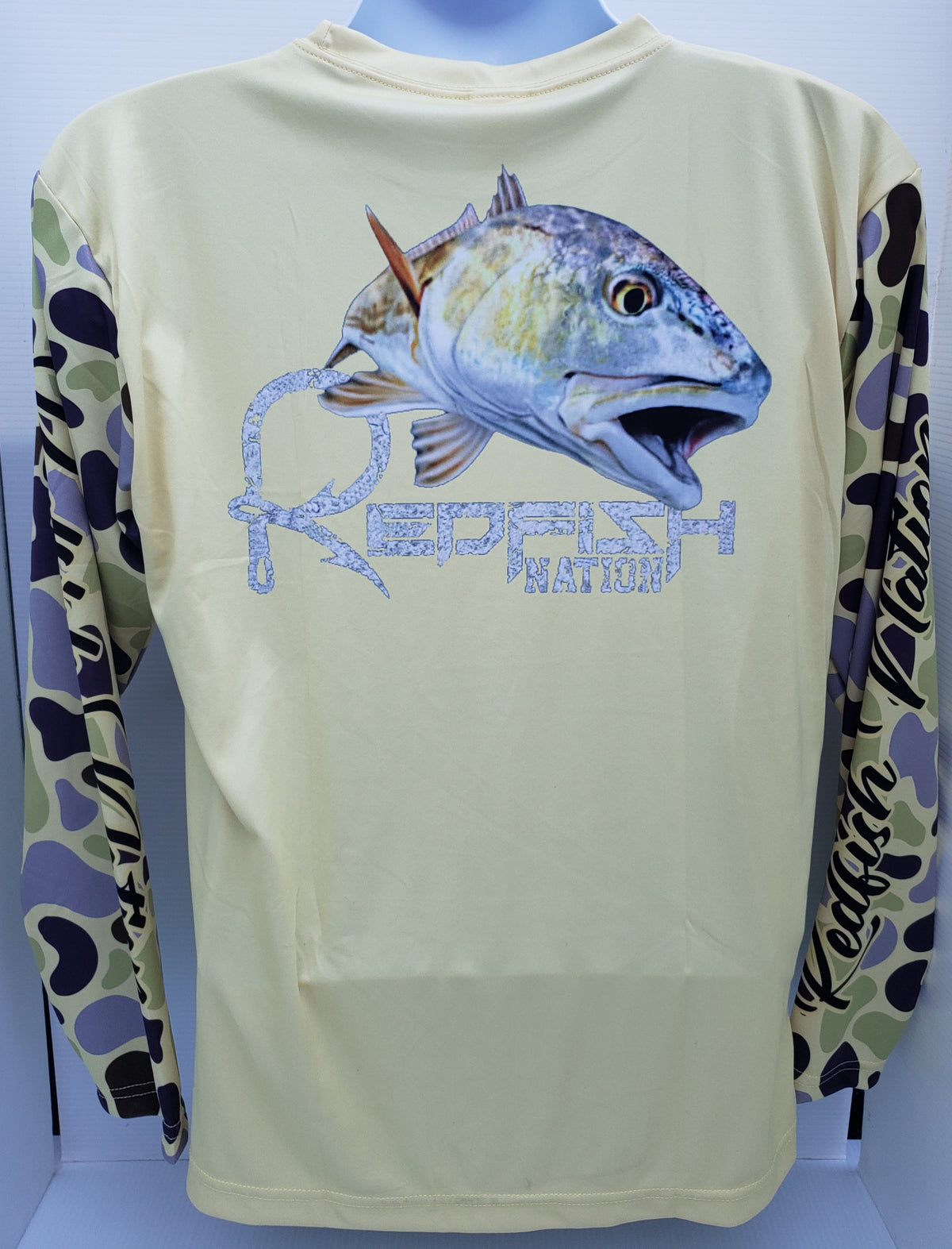Redfish Nation Logo Performance Shirt - Sunshine Yellow