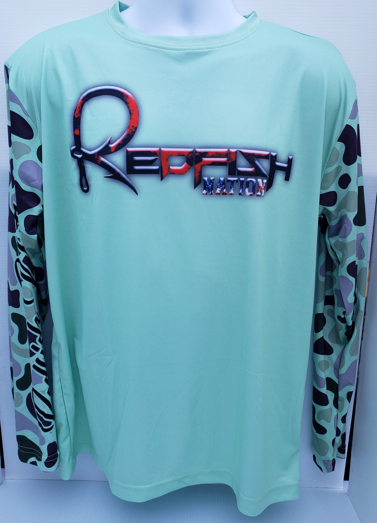 Redfish Nation Performance shirt -  Seafoam Green shirt