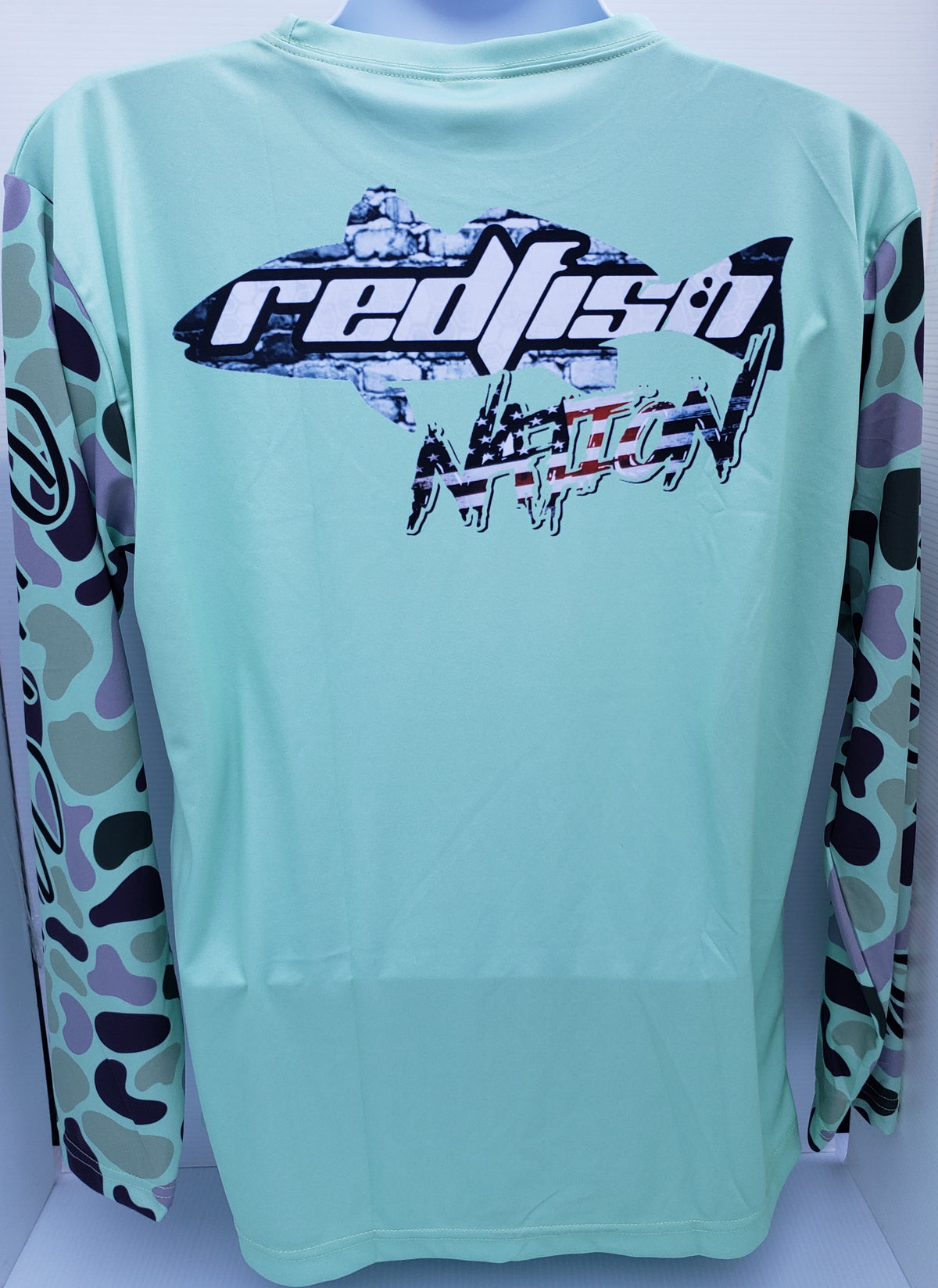 Redfish Nation Performance shirt -  Seafoam Green shirt