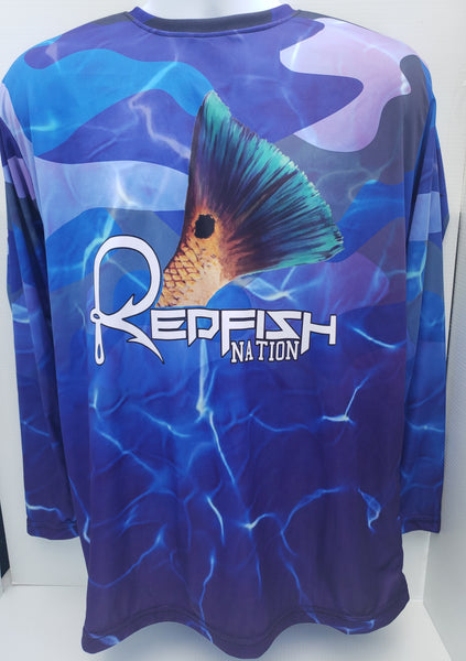 Blue OG Water Redfish Nation Performance Long Sleeve Shirt