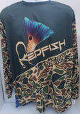 Green OG Camo Redfish Nation Performance Long Sleeve Shirt