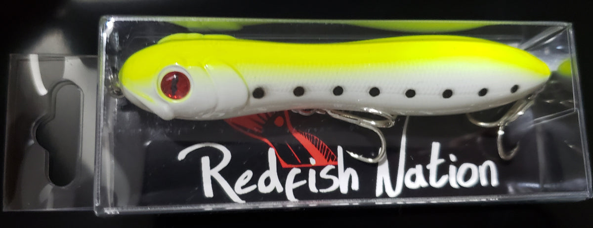 4" Double Knocker Yellow Pockadot Top water lure