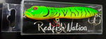 4" Double Knocker Green Tiger Pockadot Top water lure