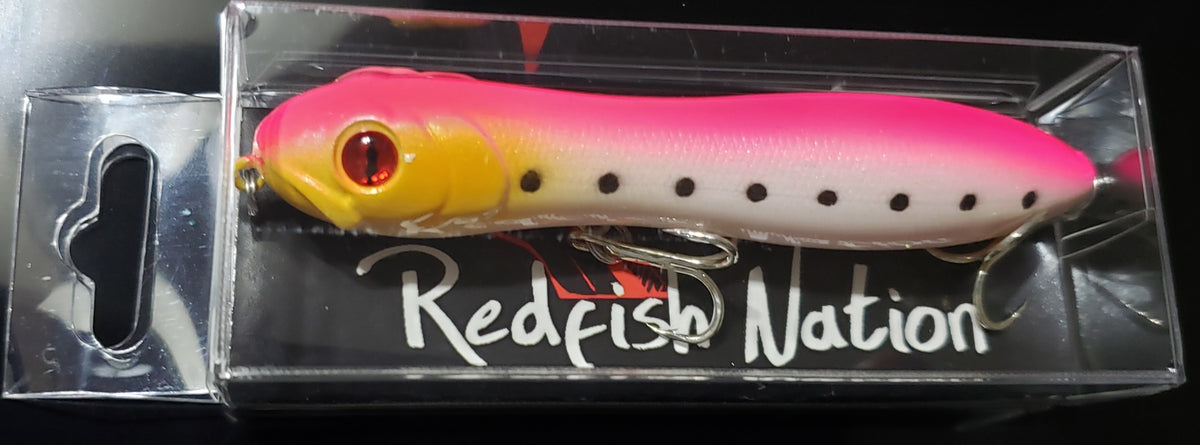 4" Double Knocker Pink Pockadot Top water lure