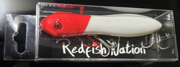 4 Double Knocker Red/white Top water lure – Redfish Nation