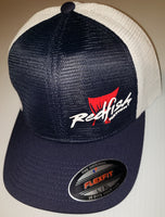 Redfish Nation Logo Cap - Flexfit Navy Blue/White