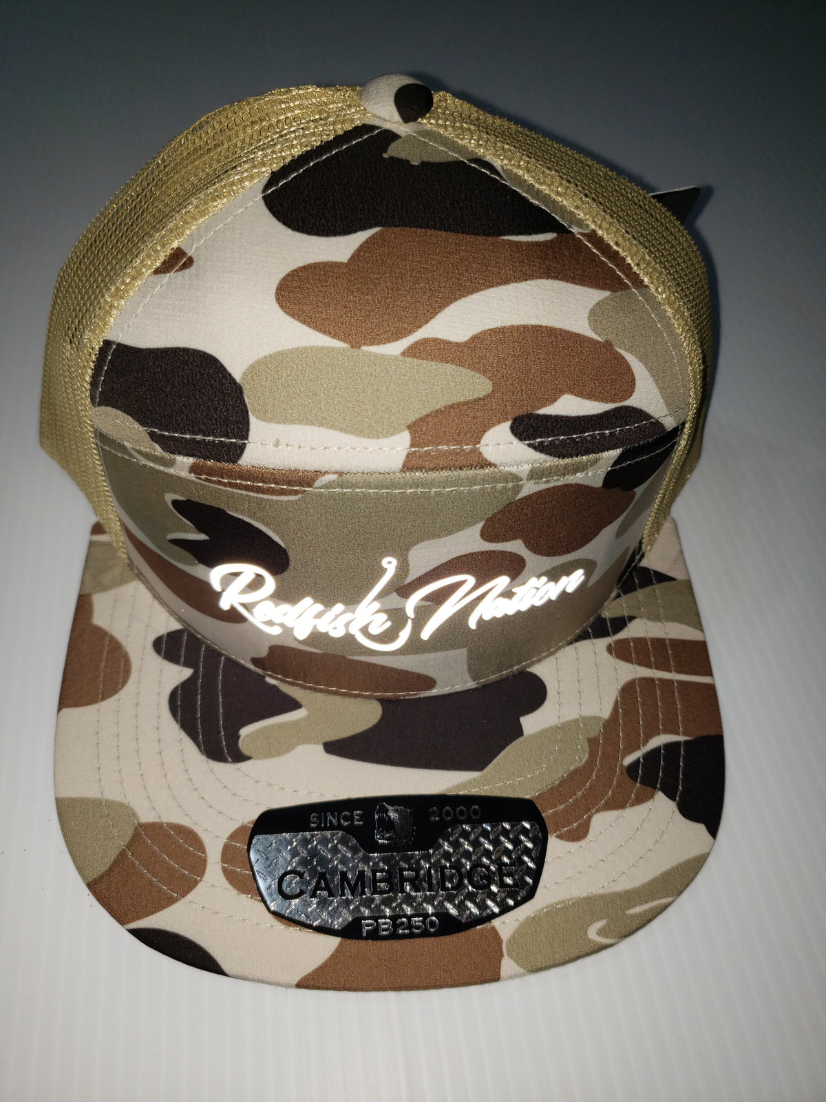 Redfish Nation Sand Brown Camo 7 Panel Cap