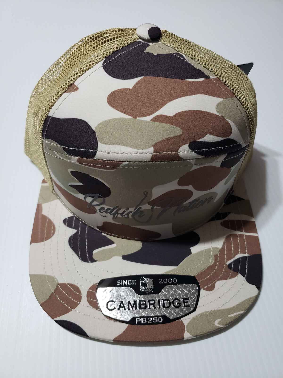 Redfish Nation Sand Brown Camo 7 Panel Cap
