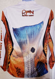 1/4 Zip Orange/White Redfish Nation Performance Long Sleeve Shirt