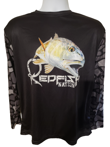 Redfish Nation Performance Long Sleeve Shirt - Black Feed the BEAST!!!